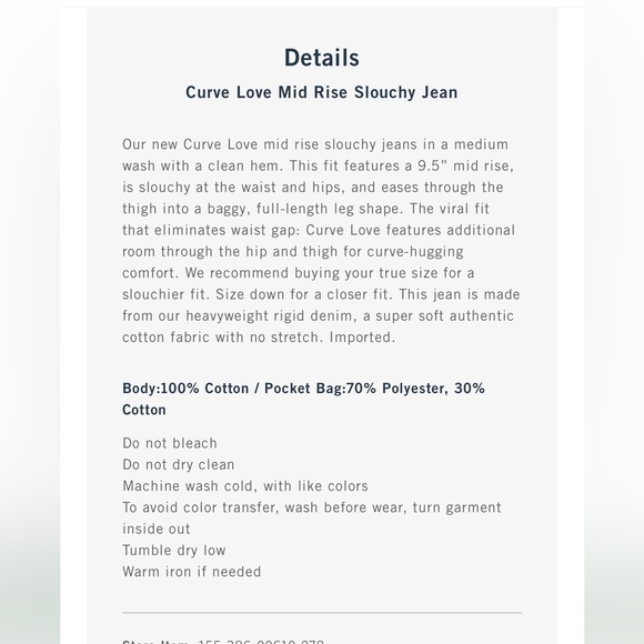 Abercrombie and Fitch Women’s Curve Love Mid Rise The Slouchy Jean size 31 Short - Picture 5 of 10